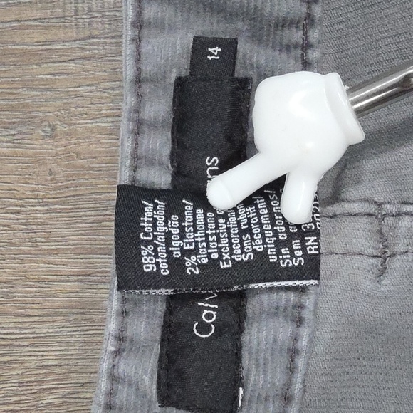 Calvin Klein Jeans Corduroy Women's Size 14 Grey Stretch Bootcut - Picture 3 of 8